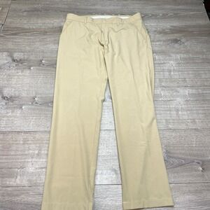 Lacoste Sport Pants Mens 34x32 Beige Stretch Chino Regular Fit Casual Trousers